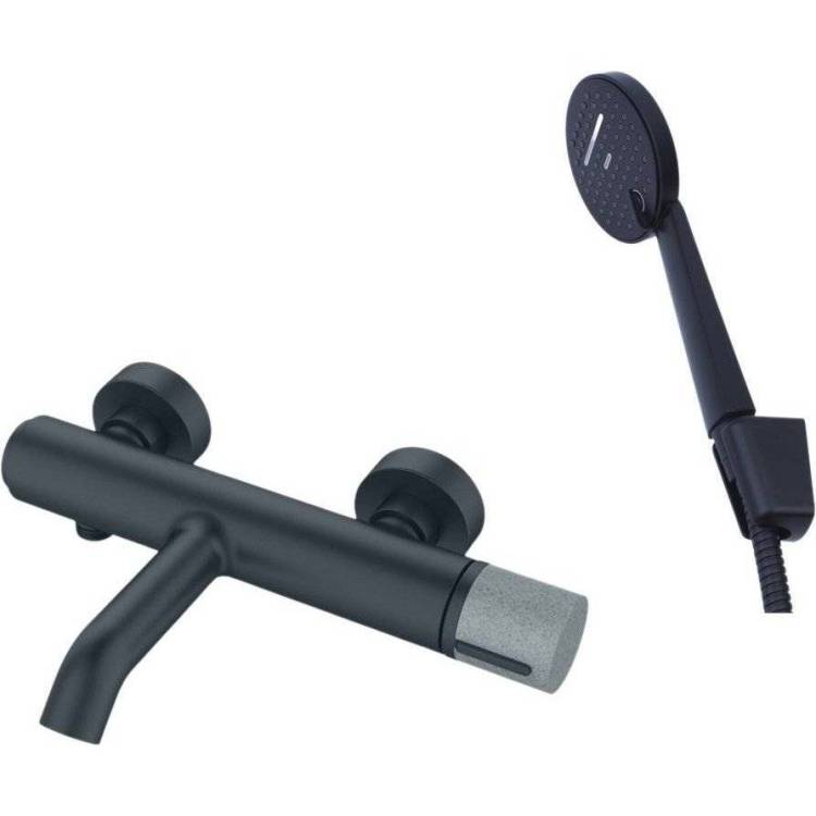 Смеситель для ванны Bronze de Luxe Focus 24603BG черный матовый гранит