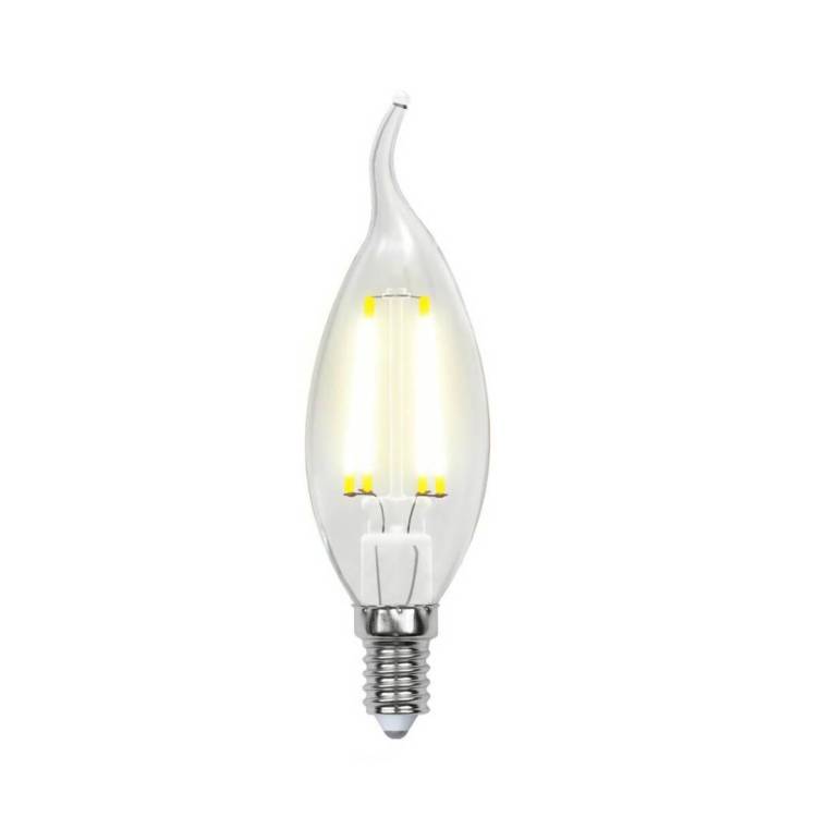 Лампа светодиодная филаментная Uniel Air Dim LED-CW35-5W/NW/E14/CL/DIM GLA01TR