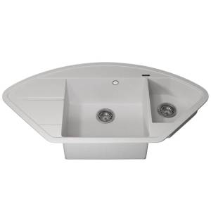 Мойка кухонная Uperwood Quartz UPD-06 3910202120 белая, 100.6x51