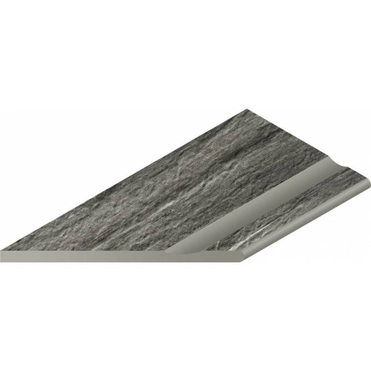 Бордюр Italon Скайфолл X2 620090000698 Бортик Гриджио Альпино С Выемкой Закругленный Левый 30x60