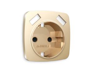 Лицевая панель для электрической розетки с заземлением со шторками 2USB A+A Ambrella Volt Omega OP6090