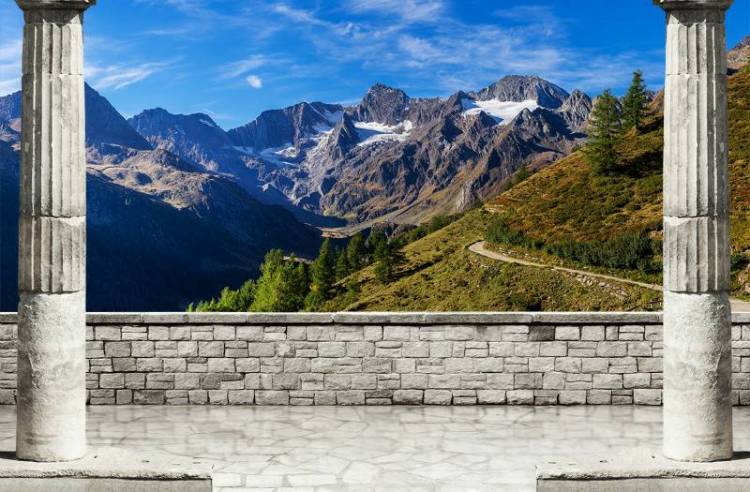 3D Фотообои Artegrafico «Вид на горные вершины» T036 канвас