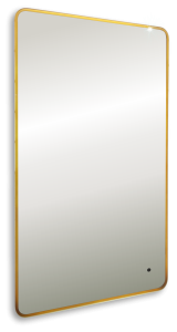 Зеркало Art&Max Siena S AM-SieS-600-1000-DS-F-Gold с подсветкой, риверсивное, Золотое, 100x60