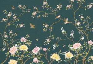 3D Фотообои Artegrafico «Цветущие ветви на фактурном фоне» FN-049 канвас