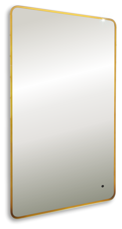 Зеркало Art&Max Siena S AM-SieS-600-1000-DS-F-Gold с подсветкой, риверсивное, Золотое, 100x60