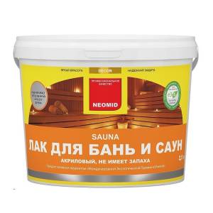 NEOMID SAUNA лак акриловый для бань и саун (1л)