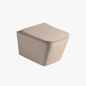 Унитаз подвесной Vincea Q-Line VT1-12MC безободковый, цвет капучино матовый, ультратонкое soft close сиденье