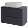 Тумба с раковиной Orange Line Li-70TugMDF+B08-600W графит матовый, 70 см
