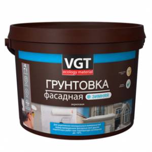 Грунтовка фасадная зимняя для наружных работ при отрицательных температурах VGT ВД-АК-0301 10 кг