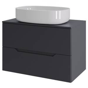 Тумба с раковиной Orange Line Li-70TugMDF+B08-600W графит матовый, 70 см
