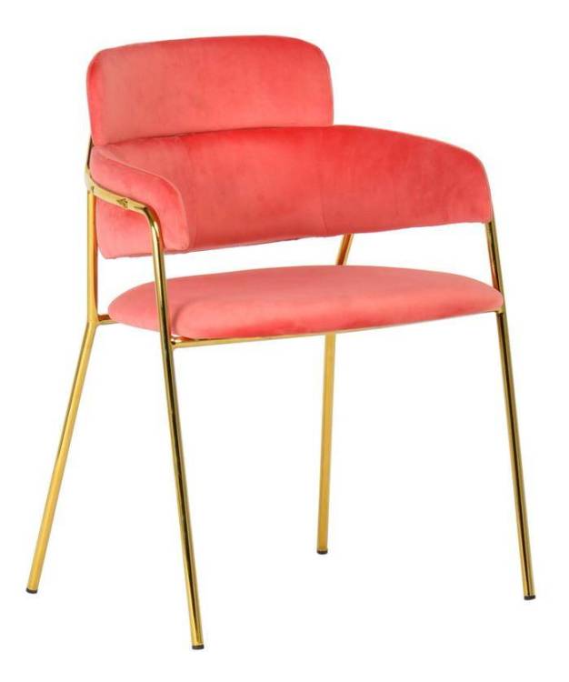 Стул Bradex Home Napoli FR 0324, коралловый с золотыми ножками