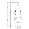 Душевая система AQUAme AQM8006GG хром, с термостатом фото 2