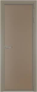 Межкомнатная дверь Profil Doors 1 AV цвет профиля Никель матовый, стекло безопасное 6 мм монохром капучино 800x2000