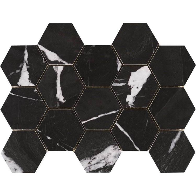 Мозаика Pamesa Cromat Lux Iliria 086.297.0215.05150 Malla Hex Nero 22.5x32.5