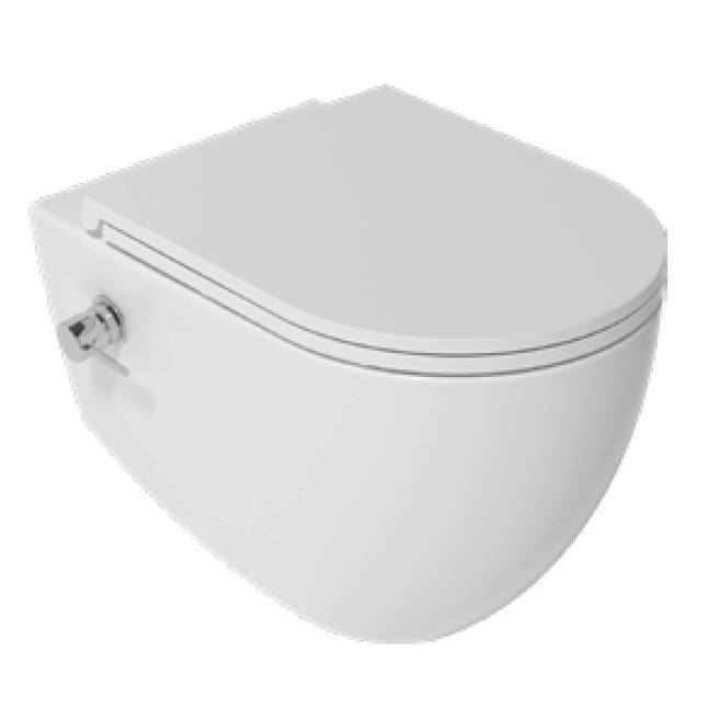 Унитаз подвесной Isvea Infinity 10NFS1005I-2L + 40KF0201I-S безободковый, с крышкой-сиденьем микролифт, с функцией биде, белый матовый