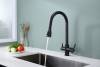 Смеситель для кухни Paulmark Lange La214212-BLM с выдвижным изливом, черный фото 5