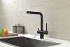 Смеситель для кухни Paulmark Serpentine Se213222-BLM с выдвижным изливом, черный фото 5
