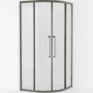 Душевой уголок Cezares Relax RELAX-304-R-2-100-C-GM профиль Оружейная сталь, стекло прозрачное, 100x100