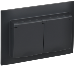 Розетка 2-местная с крышкой IEK Skandy SK-R26-16-44-K53-F графит