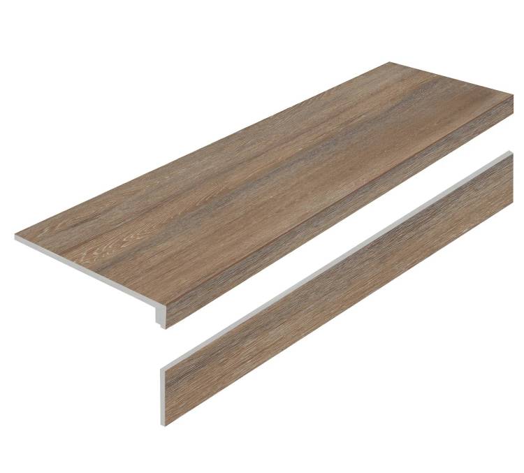 Ступень Exagres Porcelain Step L Amazon Wood Natural Matt с подступенником 32x120