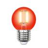 Лампа светодиодная филаментная Uniel Air Color LED-G45-5W/RED/E27 GLA02RD