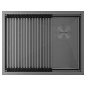 Мойка кухонная Paulmark Next-Pro 58 Uni PM705845-GM Вороненая Сталь, 58x45