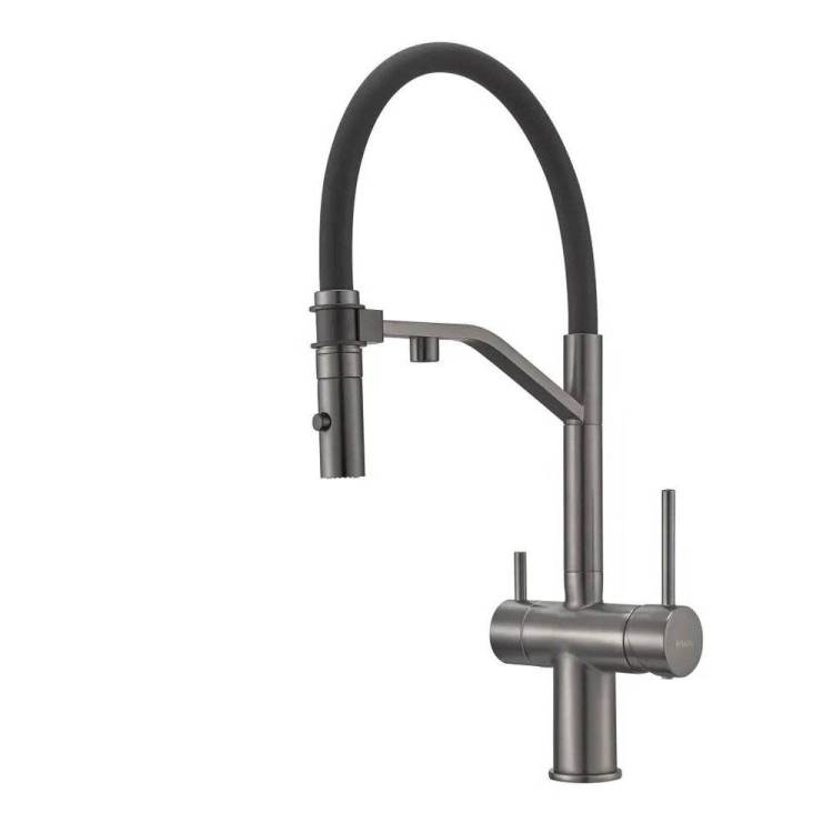 Смеситель для кухни Milacio Ultra MCU.557.GM воронёная сталь