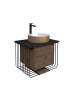 Тумба с раковиной Grossman Винтаж 70 с 1 ящиком, веллингтон черный металл (GR-5010GW)