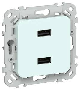 Розетка USB type A+A IEK Flite FI-U21-D31-K94 холодный лед