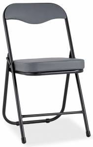 Стул складной Stool Group Джон RS04K-904-01 обивка экокожа серая