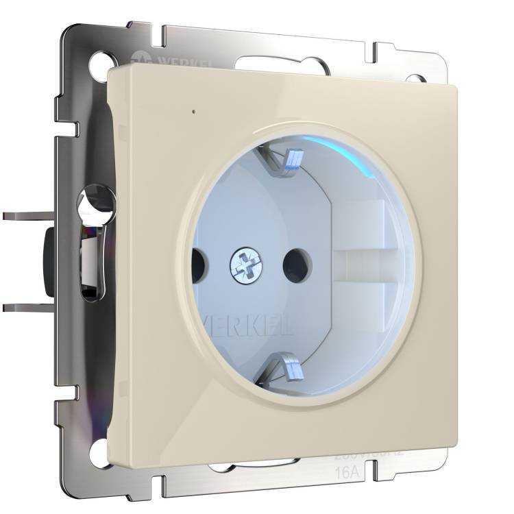 Розетка с подсветкой Werkel Встраиваемые механизмы W1171403