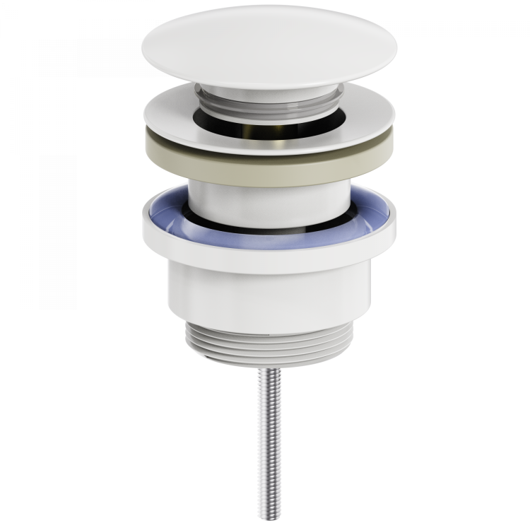 Донный клапан Wonzon & Woghand WW-88SS07-MW для раковины, белый матовый