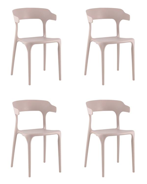 Набор из 4 стульев Stool Group Neo SL-7082 cream 90574 X4 нежно-розовый, пластик