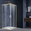 Душевой уголок Vincea Alpha VSS-3AL100CLG 100x100, брашированное золото, стекло прозрачное