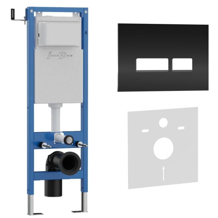 Система инсталляции для унитазов Iberica Blanca Crystal-R IB.001M.2211 кнопка смыва черный