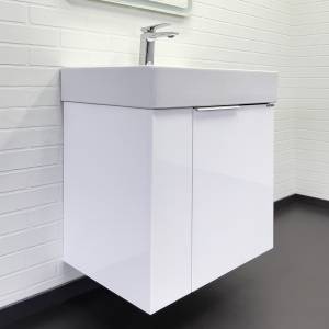 Тумба с раковиной Comforty Асти-60П 00-00019248 подвесная, белый глянец