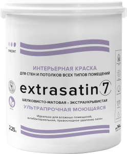 Краска интерьерная влагостойкая Vincent Extrasatin 7 шелковисто-матовая база С 2.25 л
