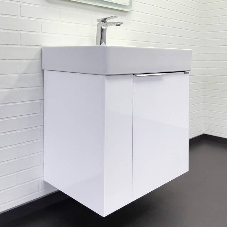 Тумба с раковиной Comforty Асти-60П 00-00019248 подвесная, белый глянец