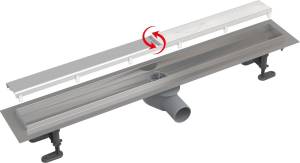 Душевой лоток AlcaPlast APZ13-DOUBLE9 (APZ13-DOUBLE9-650) с решеткой и опорами, 650 мм
