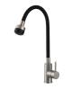 Смеситель для кухни Avrora Kitchen AV9001S с высоким гибким изливом, нержавеющая сталь