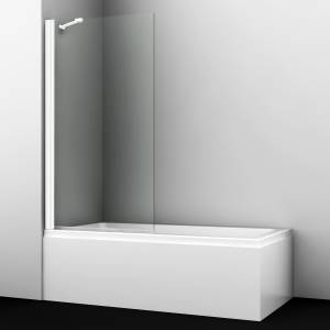 Шторка на ванну Wasserkraft Berkel 48P01-80WHITE Fixed профиль белый, стекло прозрачное, 80x140