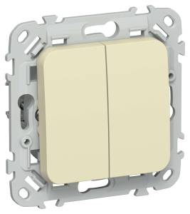 Выключатель 2-клавишный проходной IEK Flite FI-V28-0-10-1-K87 навахо