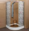 Душевой уголок AvaCan C01 профиль хром, стекло прозрачное, с рисунком, 100x100x200