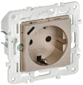 Розетка 1-местная с заземлением, шторками и USB Type С IEK Skandy SK-R14-16-U14-018-K37 шампань
