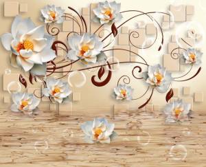 3D Фотообои Artegrafico «Лотосы над водой» GM-103 канвас