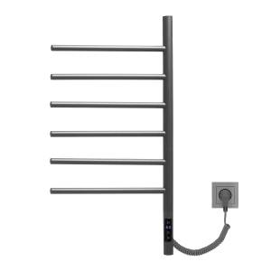 Полотенцесушитель электрический Vincea VTD-1S2CGE графит, с таймером, 43х80