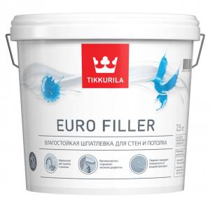 TIKKURILA EURO FILLER шпаклевка влагостойкая для стен и потолков (2,5л)