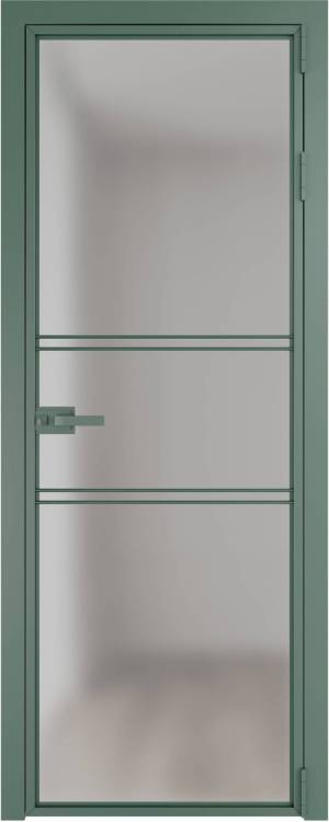 Межкомнатная дверь Profil Doors 2 AX цвет профиля Зеленый воск, стекло безопасное 6 мм матовое 700x2000