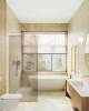 Душевая перегородка MaybahGlass MGD-697-3у 79x195, стекло бронза матовая 8 мм, профиль золото фото 2