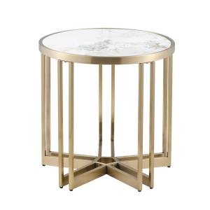 Стол журнальный Stool Group Алиада EET-279-BRCG светлая керамика сталь шампань 55x55x55